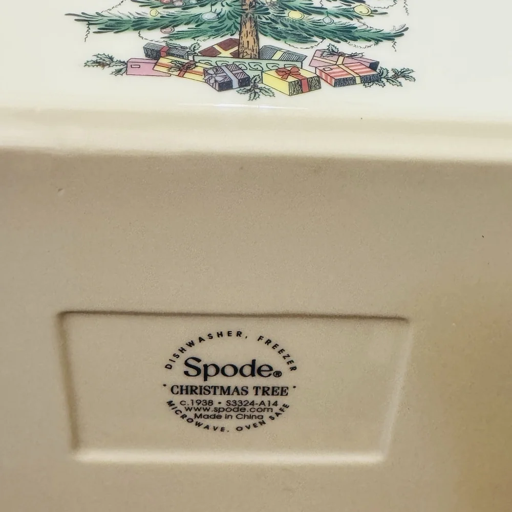 Spode Christmas Tree Loaf Pan 11.75”x5.5” Baking Dish with Christmas Tree Motif